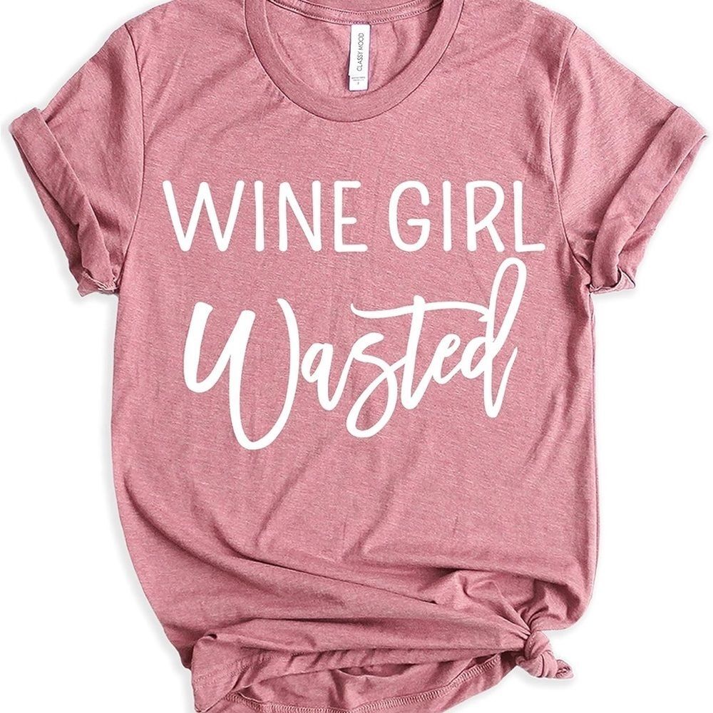 Wine Girl Wasted Graphic Tee – Women's Size Large